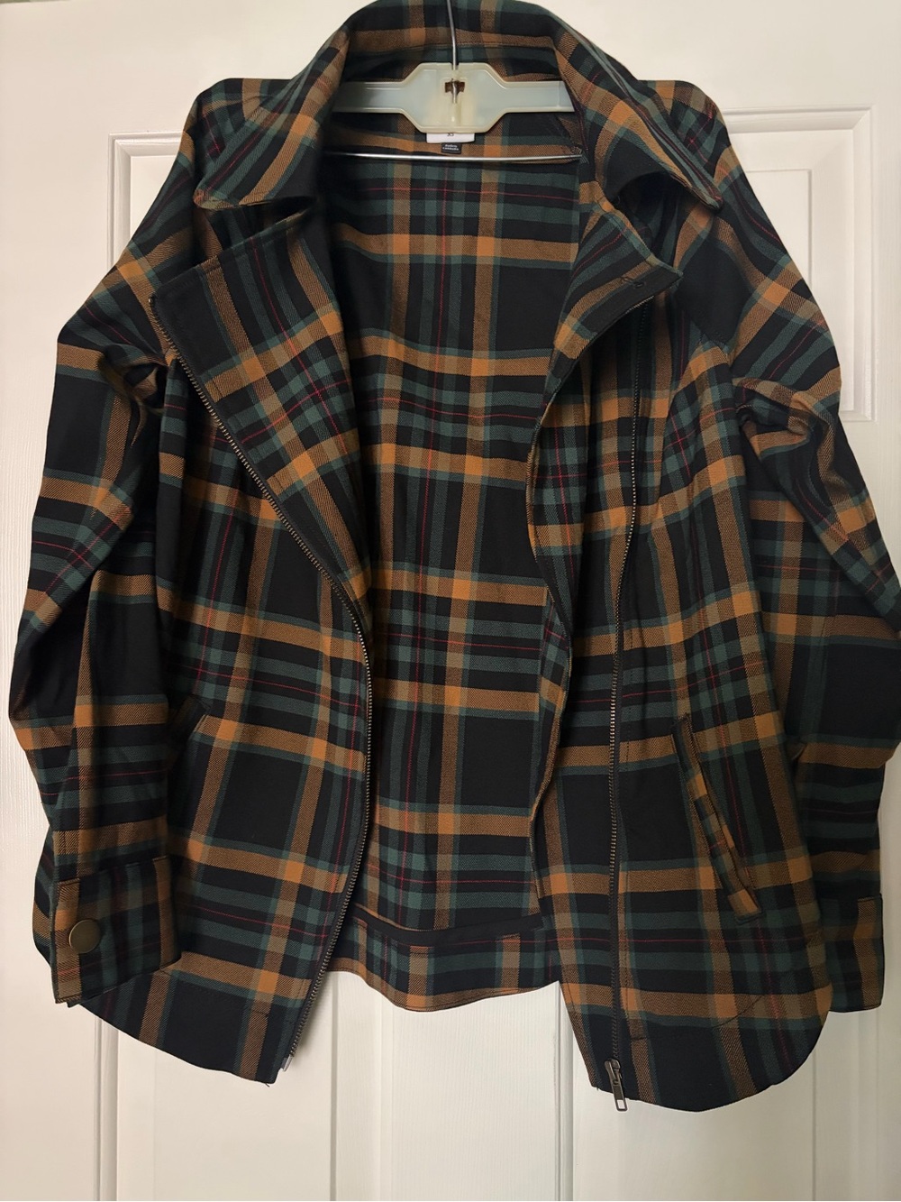 CAbi Plaid Zip Jacket